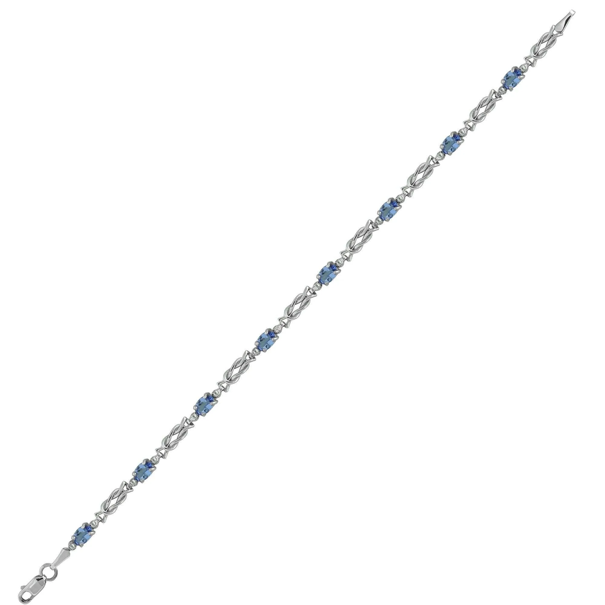 Tanzanite and Diamond Fashion Bracelet in 10K White Gold