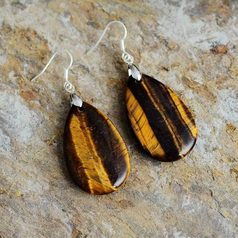Teardrop Gemstone Dangle Earrings