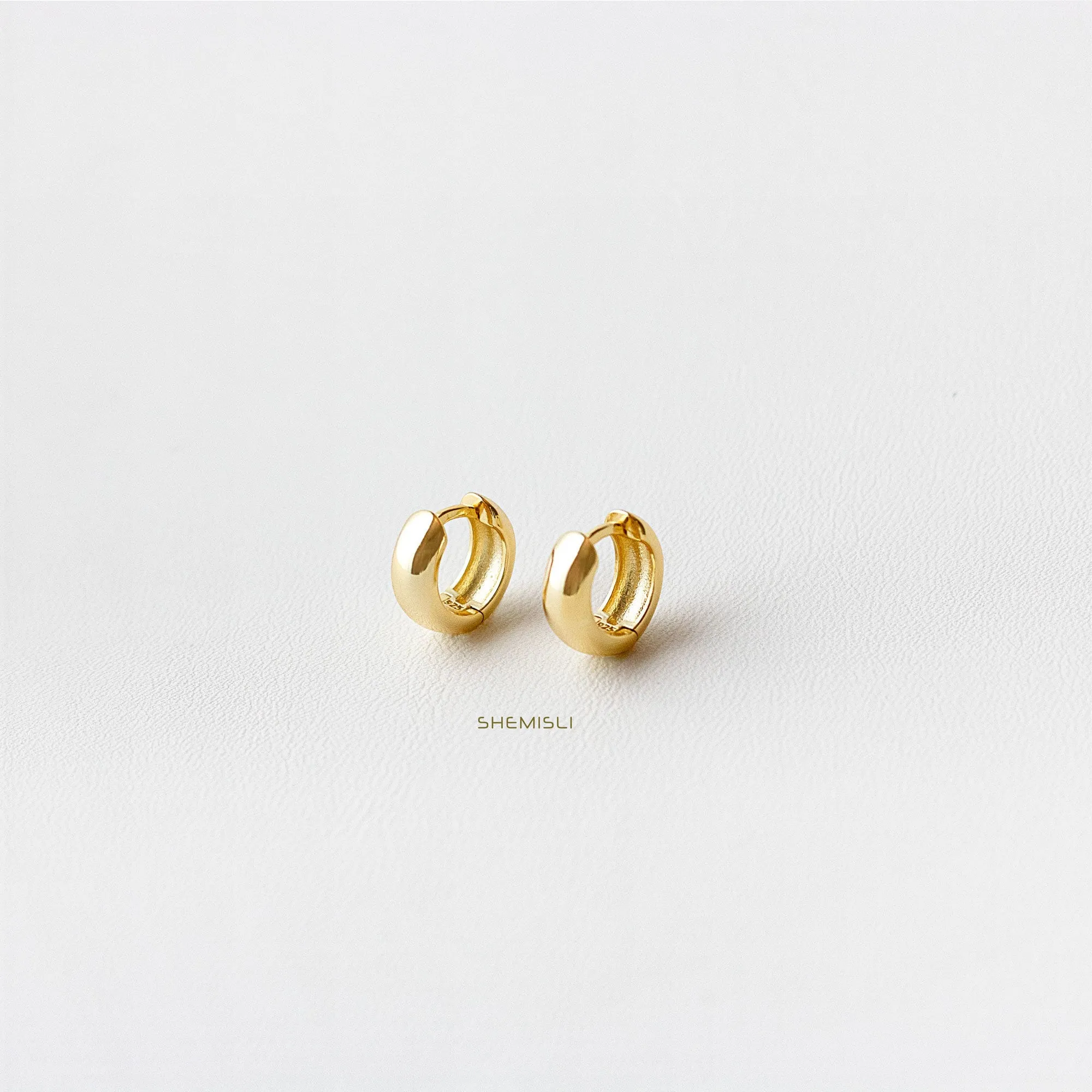 Thick Hoop Earrings, Huggies, Gold, Silver SHEMISLI - SH020