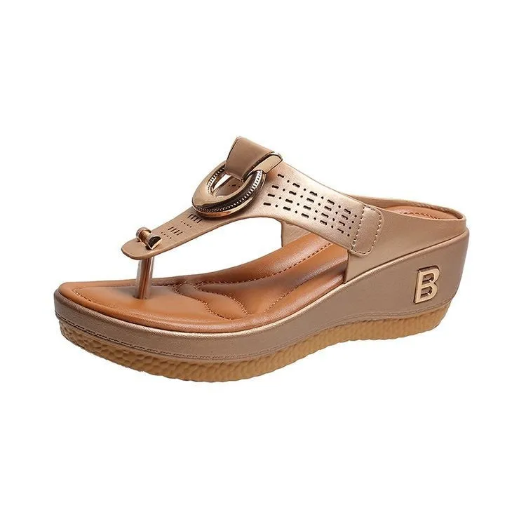 Thong Sandals with Ring Detail