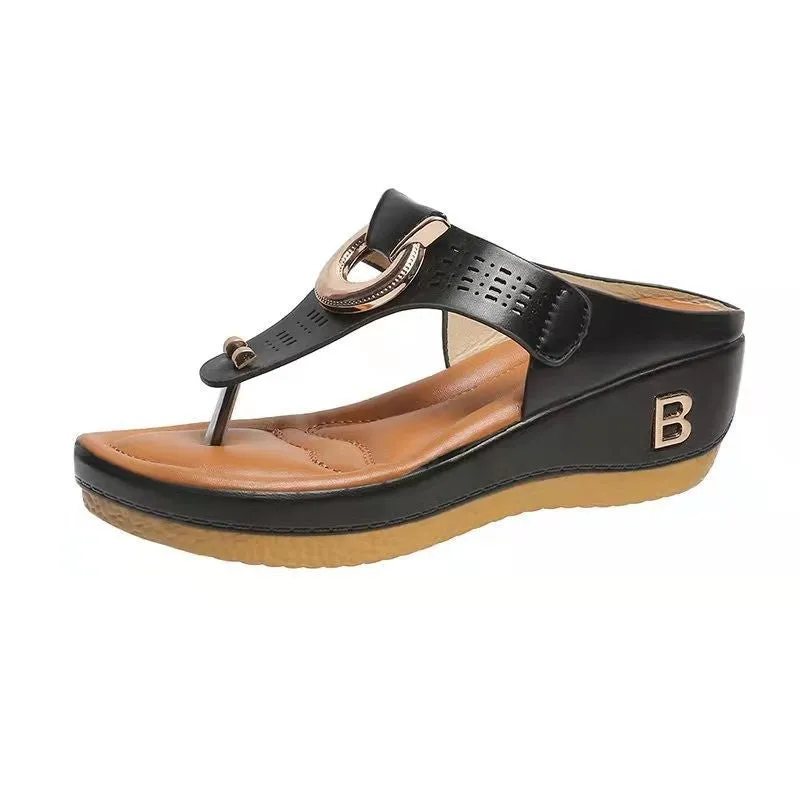 Thong Sandals with Ring Detail