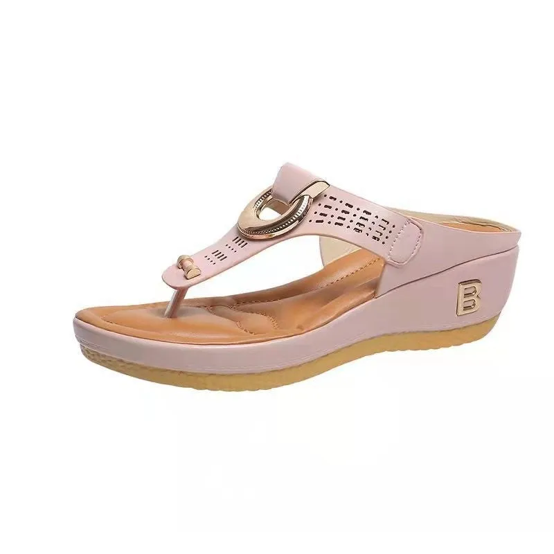 Thong Sandals with Ring Detail