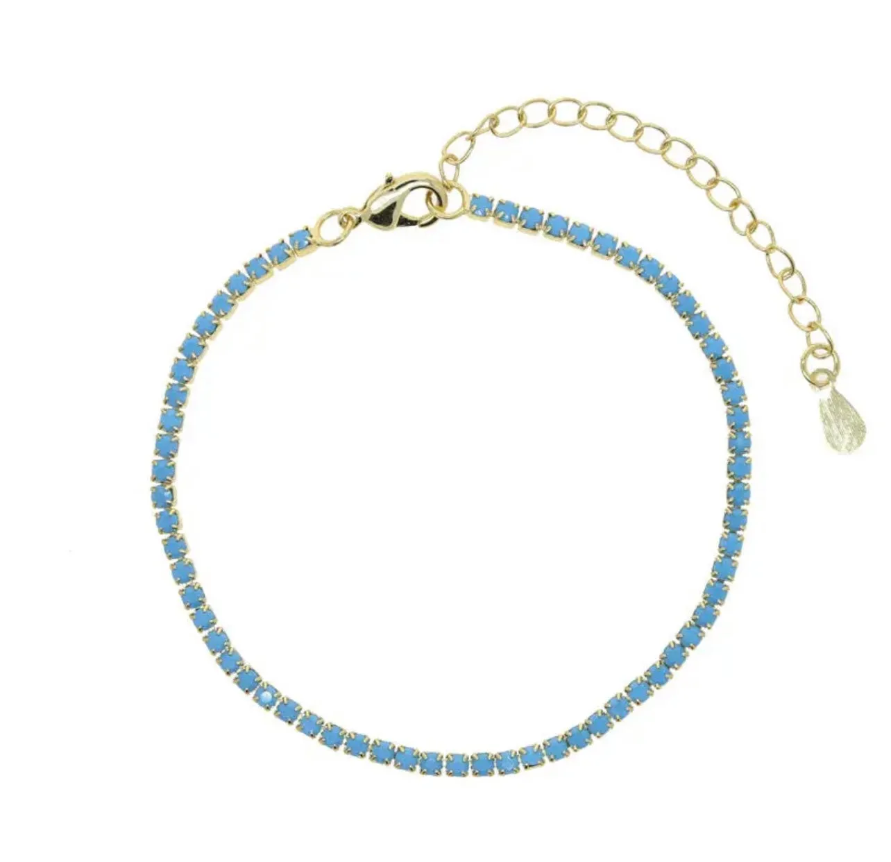 Turquoise Silver Gold Plated Clasp Bracelet