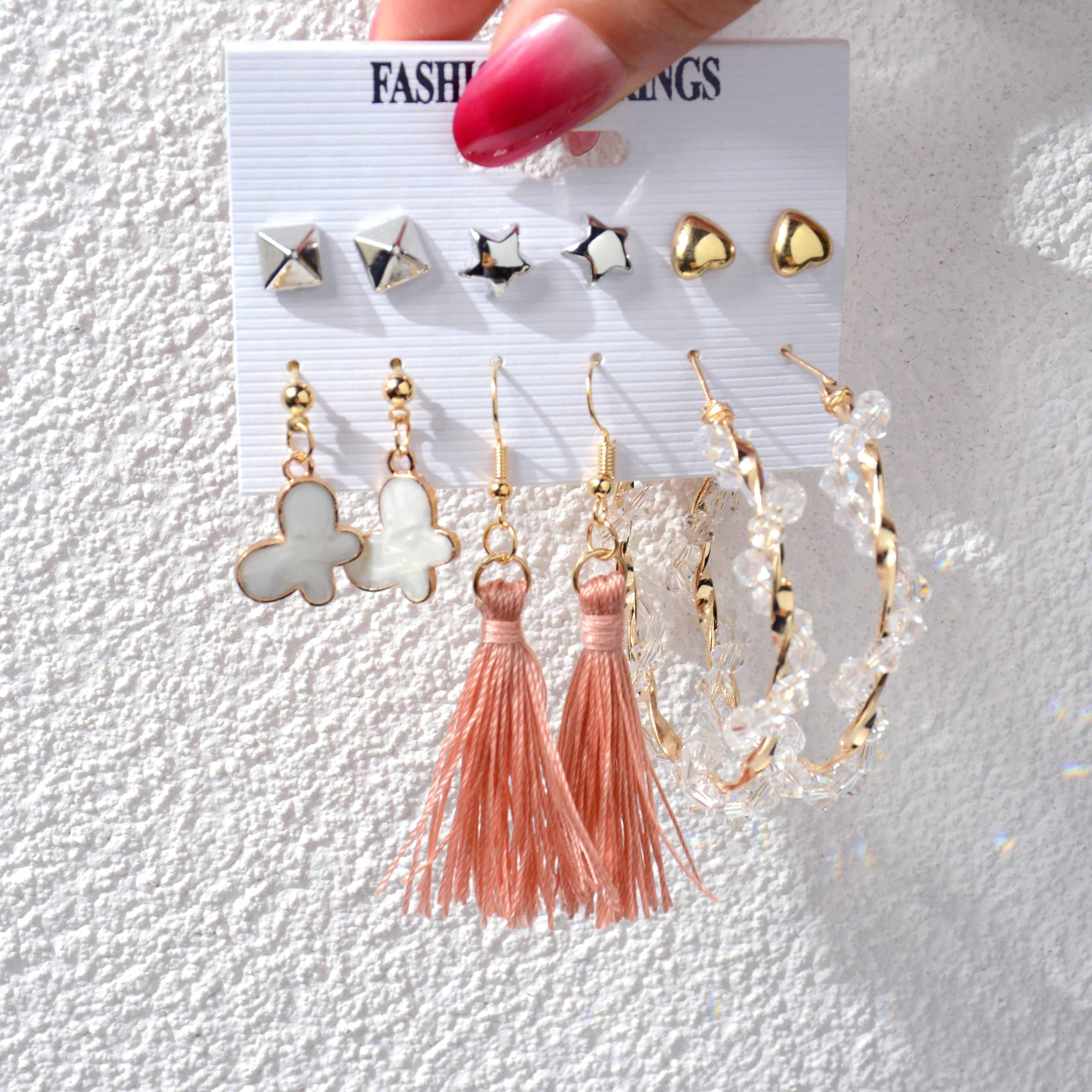 Wenkouban 23 Styles Women Earring Set Fashion Jewelry Gold Metal Big Hoop Dangle Drop Earing Butterfly Tassel Geometric Punk Brincos Femme