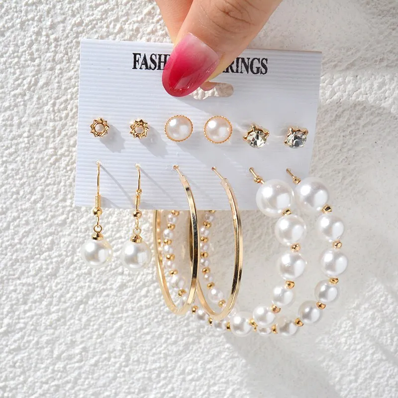Wenkouban 23 Styles Women Earring Set Fashion Jewelry Gold Metal Big Hoop Dangle Drop Earing Butterfly Tassel Geometric Punk Brincos Femme