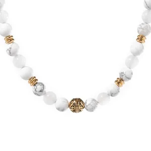 White Jade, Howlite Crystal Necklace