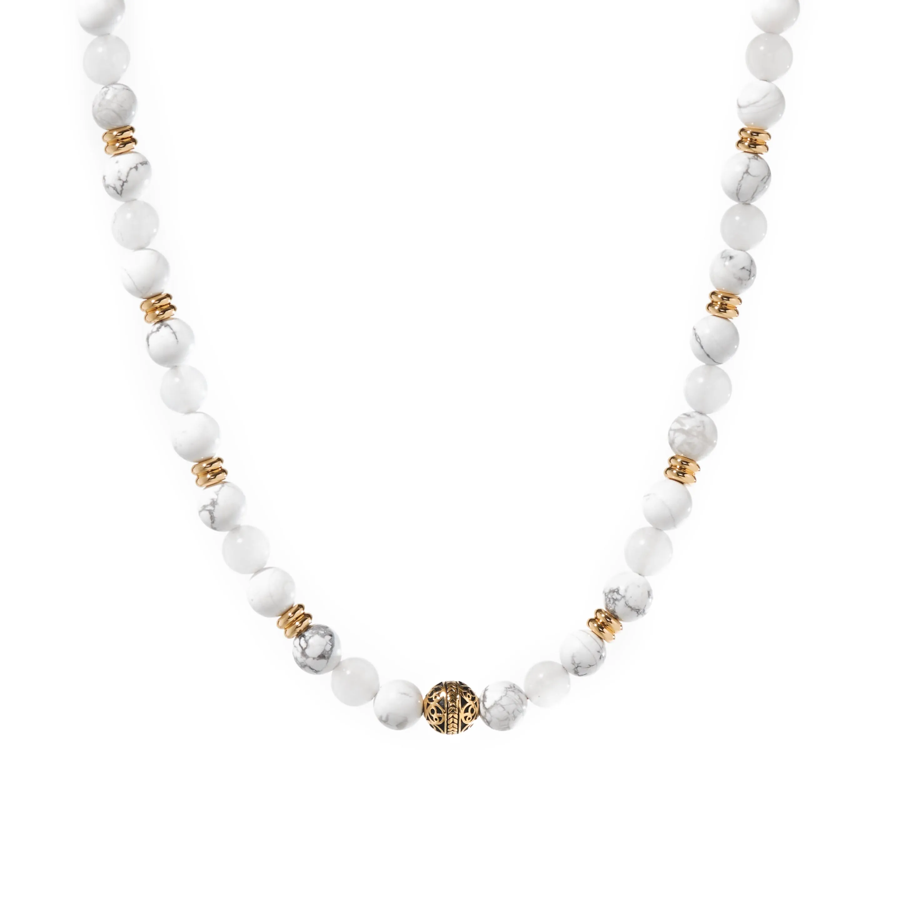 White Jade, Howlite Crystal Necklace