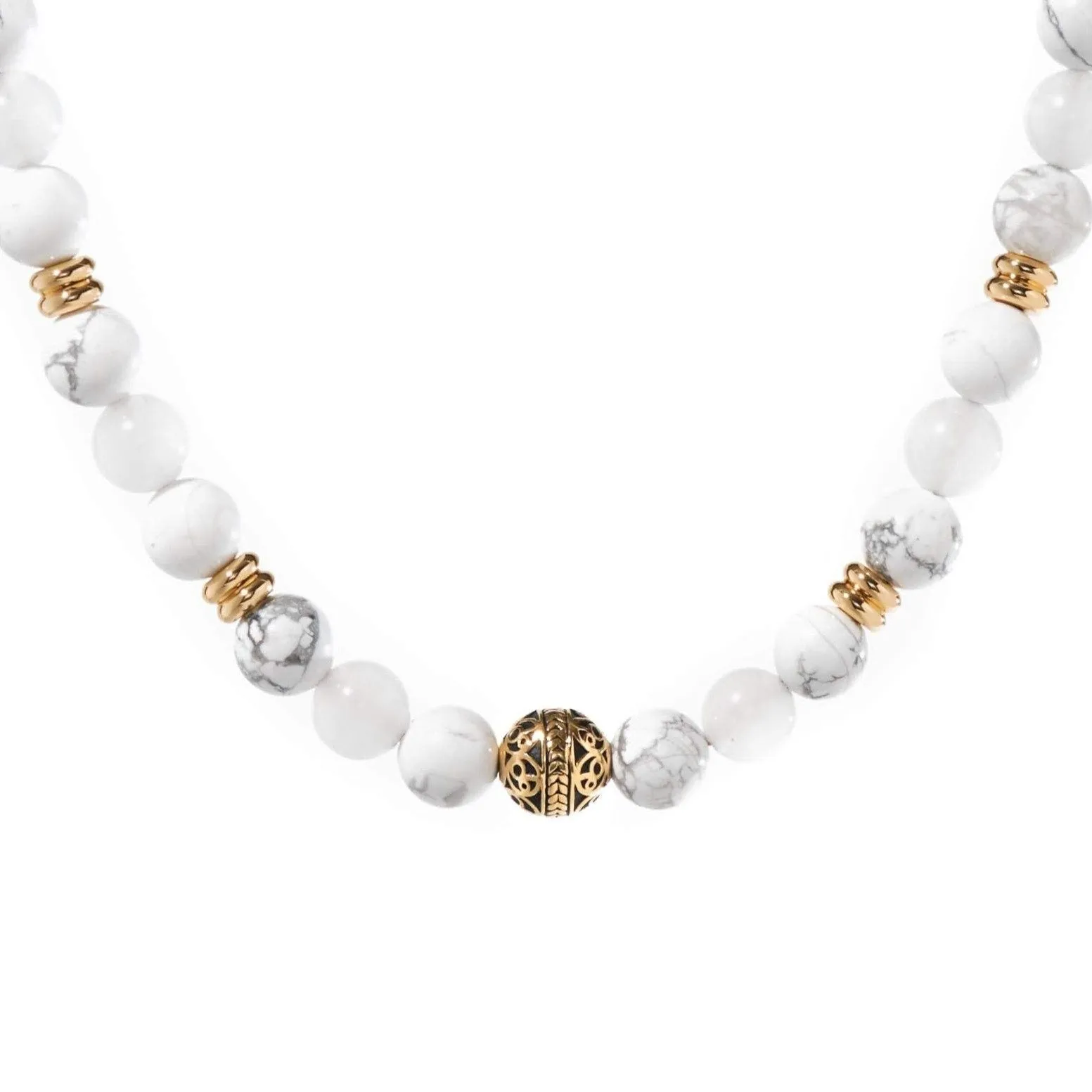 White Jade, Howlite Crystal Necklace