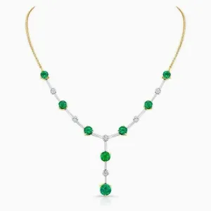 Zambian Emerald & Diamond Platinum Necklace